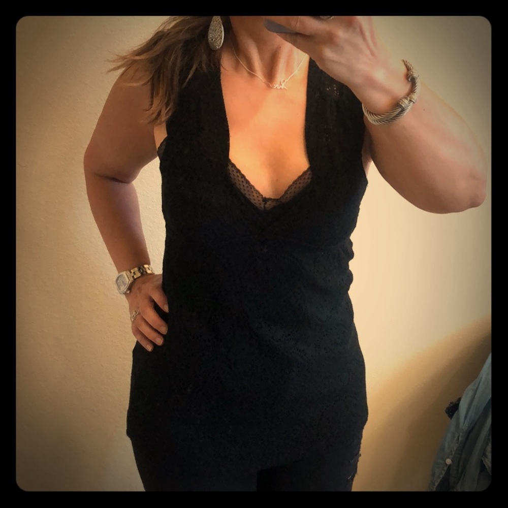 MIUSE Black lace cami or top XS
